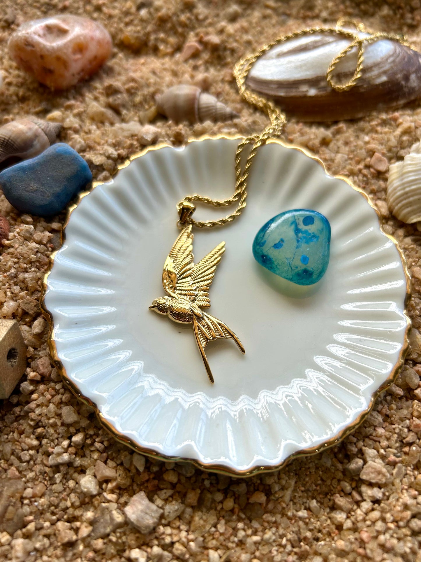 Bird Necklace - Waterproof, 18k Gold Plated