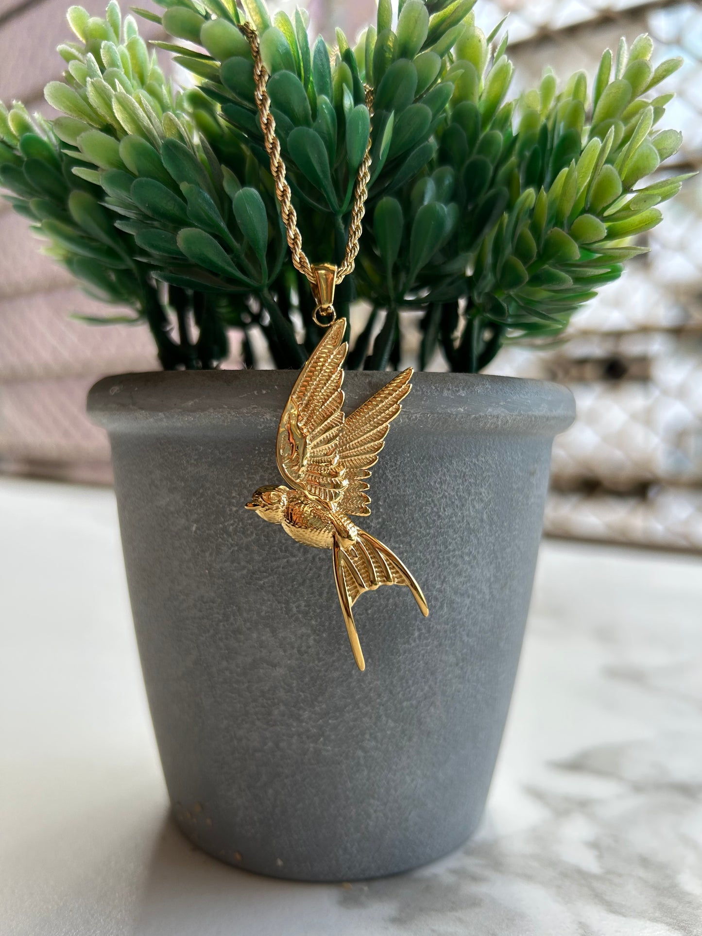 Bird Necklace - Waterproof, 18k Gold Plated