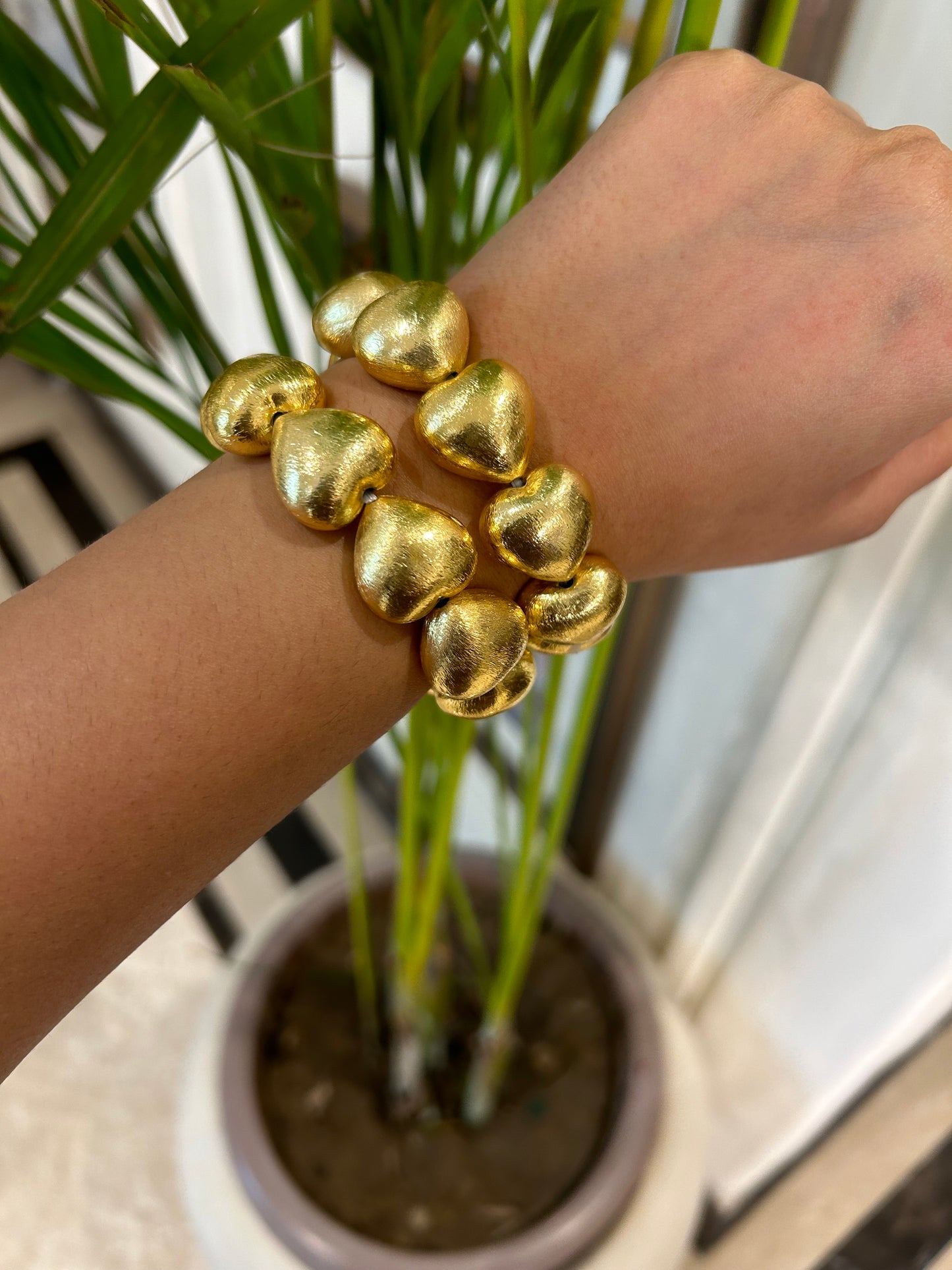 Mirage 18K Gold Plated Heart Bracelet Set (Set of 2)