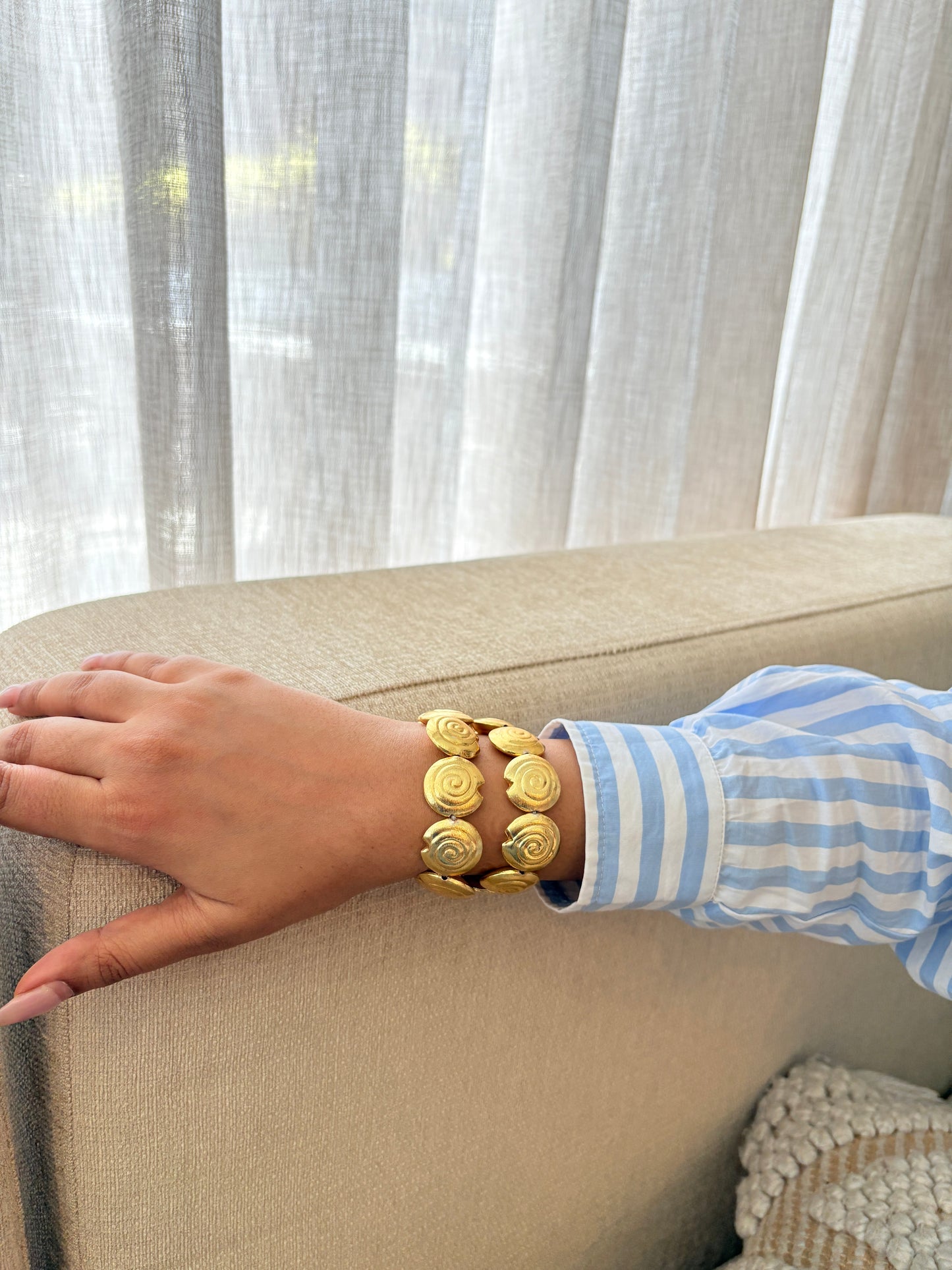Mirage Shell Stack - 18k gold plated, Anti Tarnish (Set of 2)
