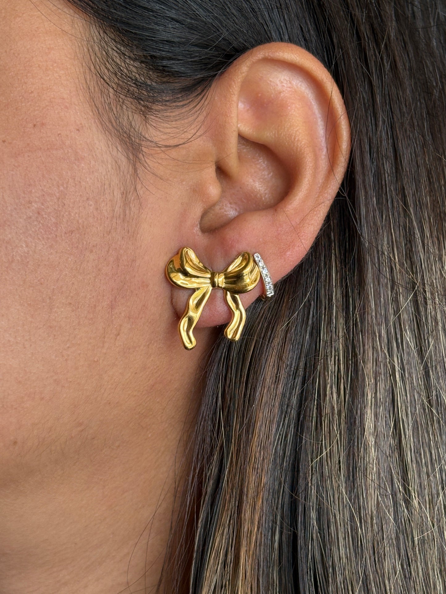 Ribbon Earrings - Waterproof, 18k Gold Plated
