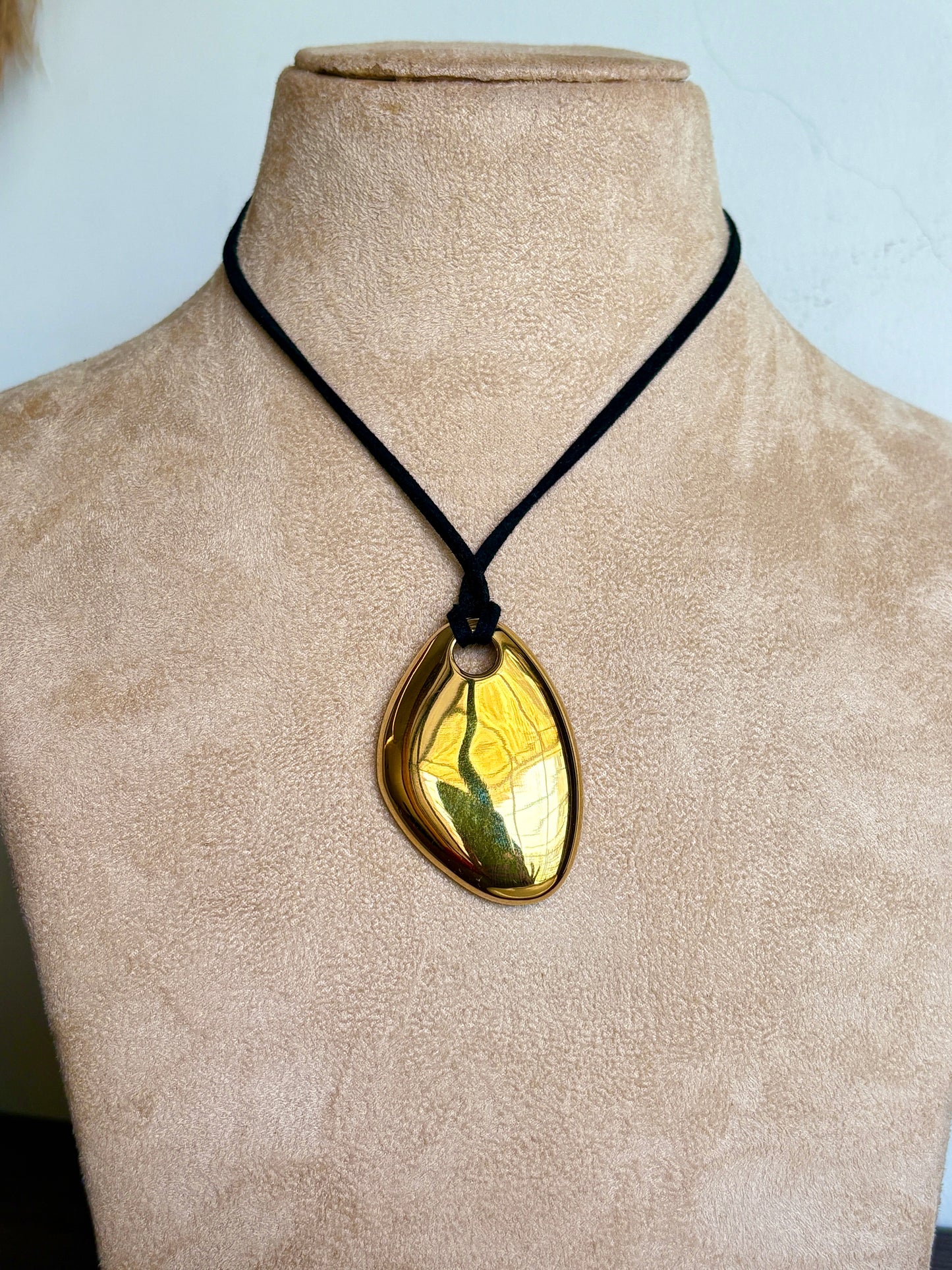 Black Thread Necklace - Waterproof, 18k Gold Plated