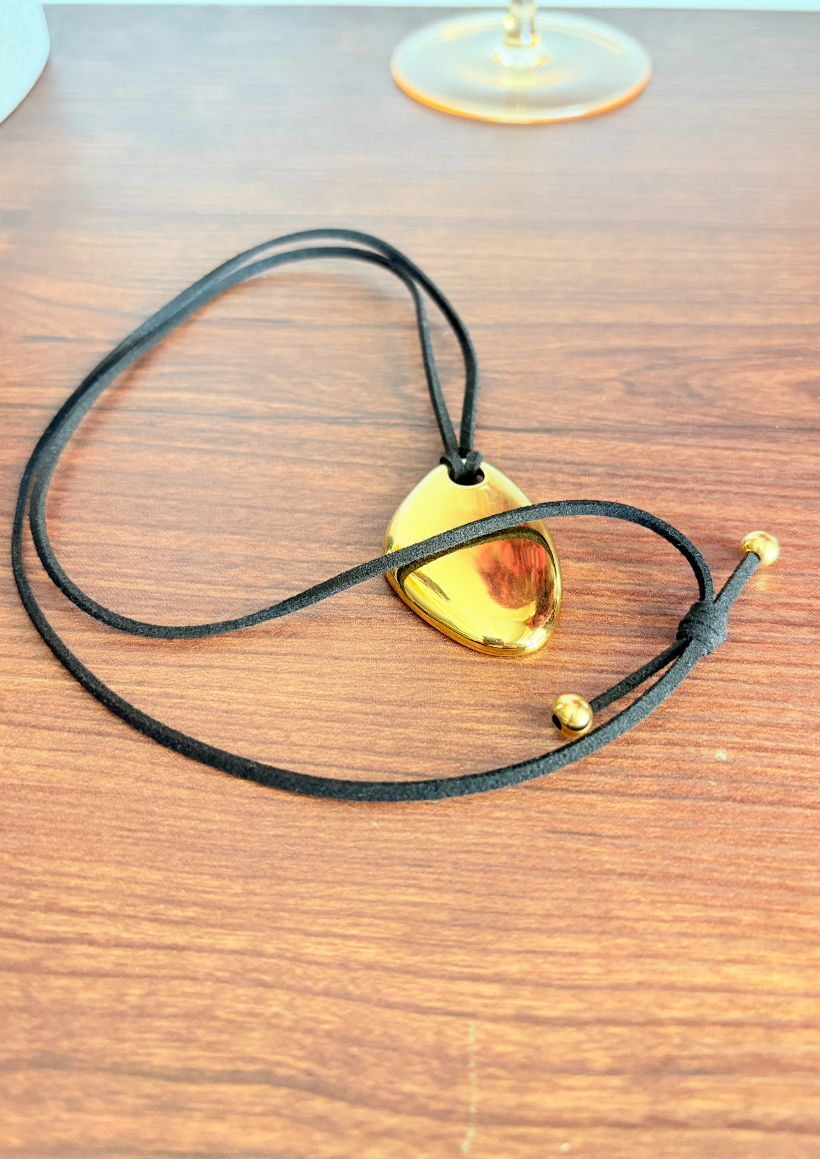 Black Thread Necklace - Waterproof, 18k Gold Plated