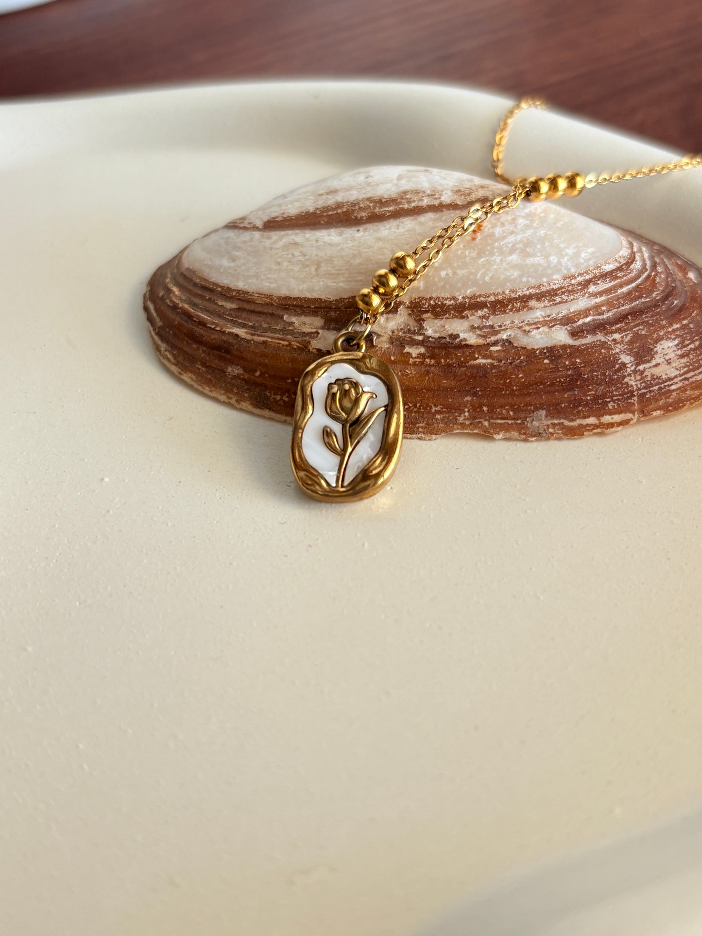 Rose Necklace - Waterproof, 18k Gold Plated