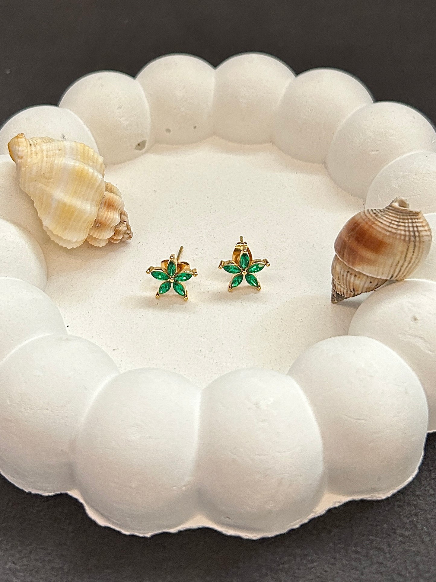 Flower Studs - Waterproof, 18k Gold Plated