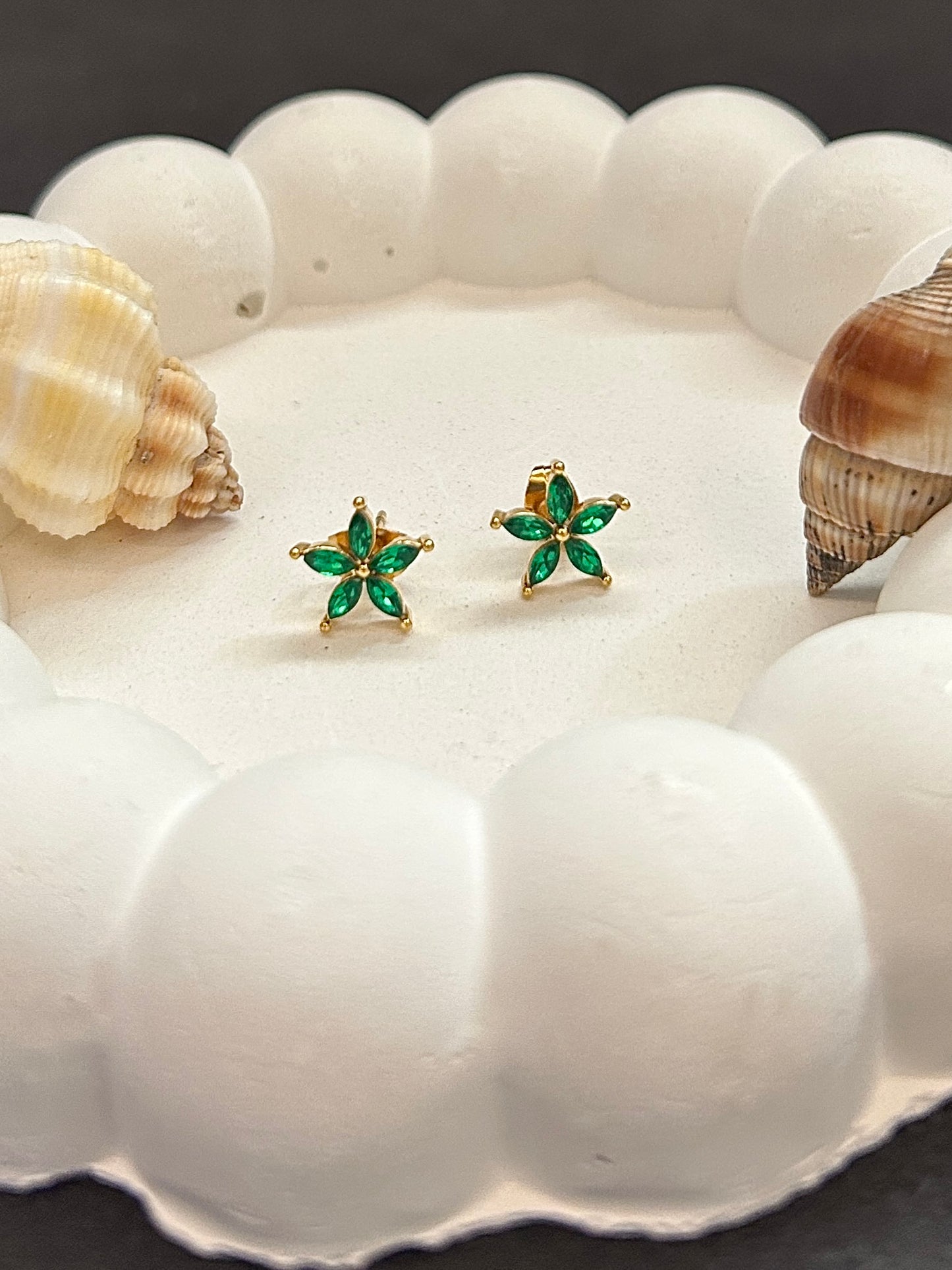 Flower Studs - Waterproof, 18k Gold Plated