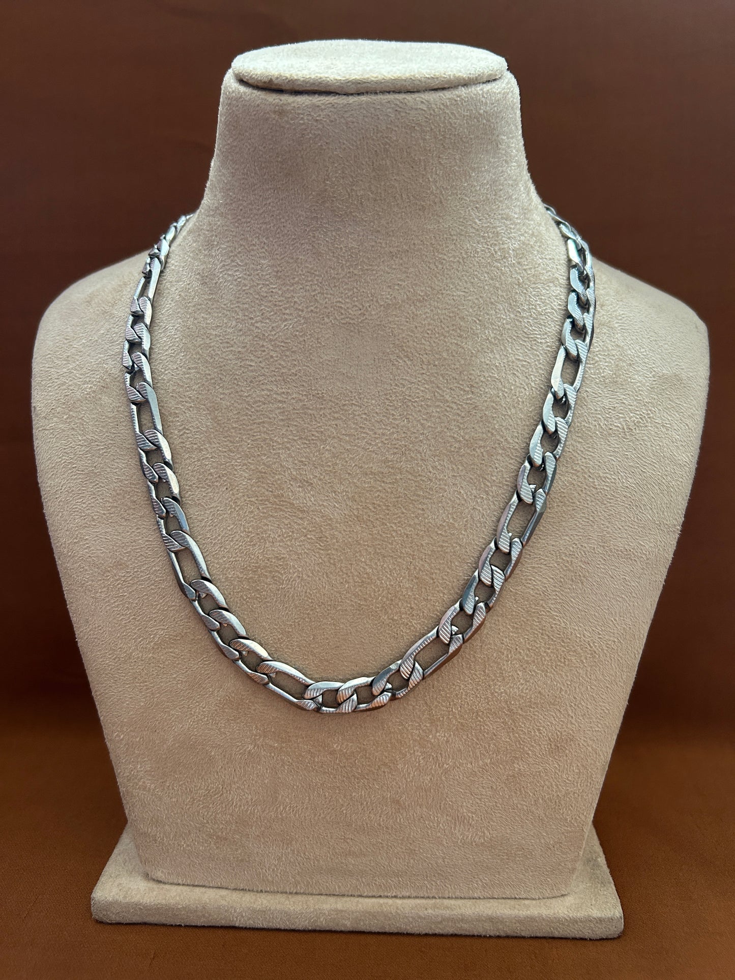 Silver Link Necklace - Waterproof, 18k White Gold Plated