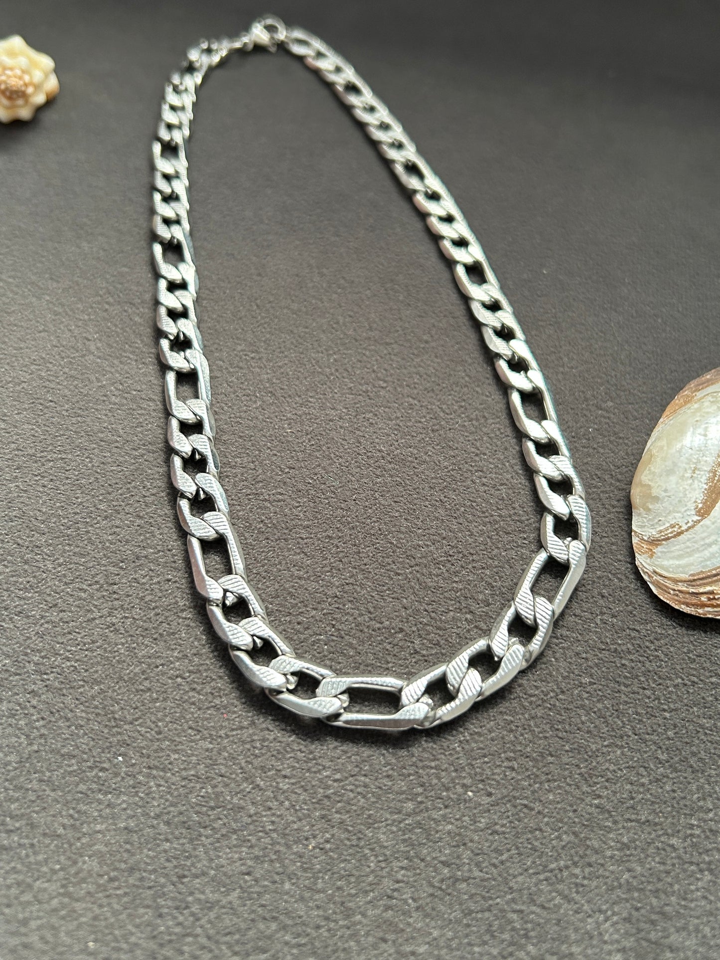 Silver Link Necklace - Waterproof, 18k White Gold Plated
