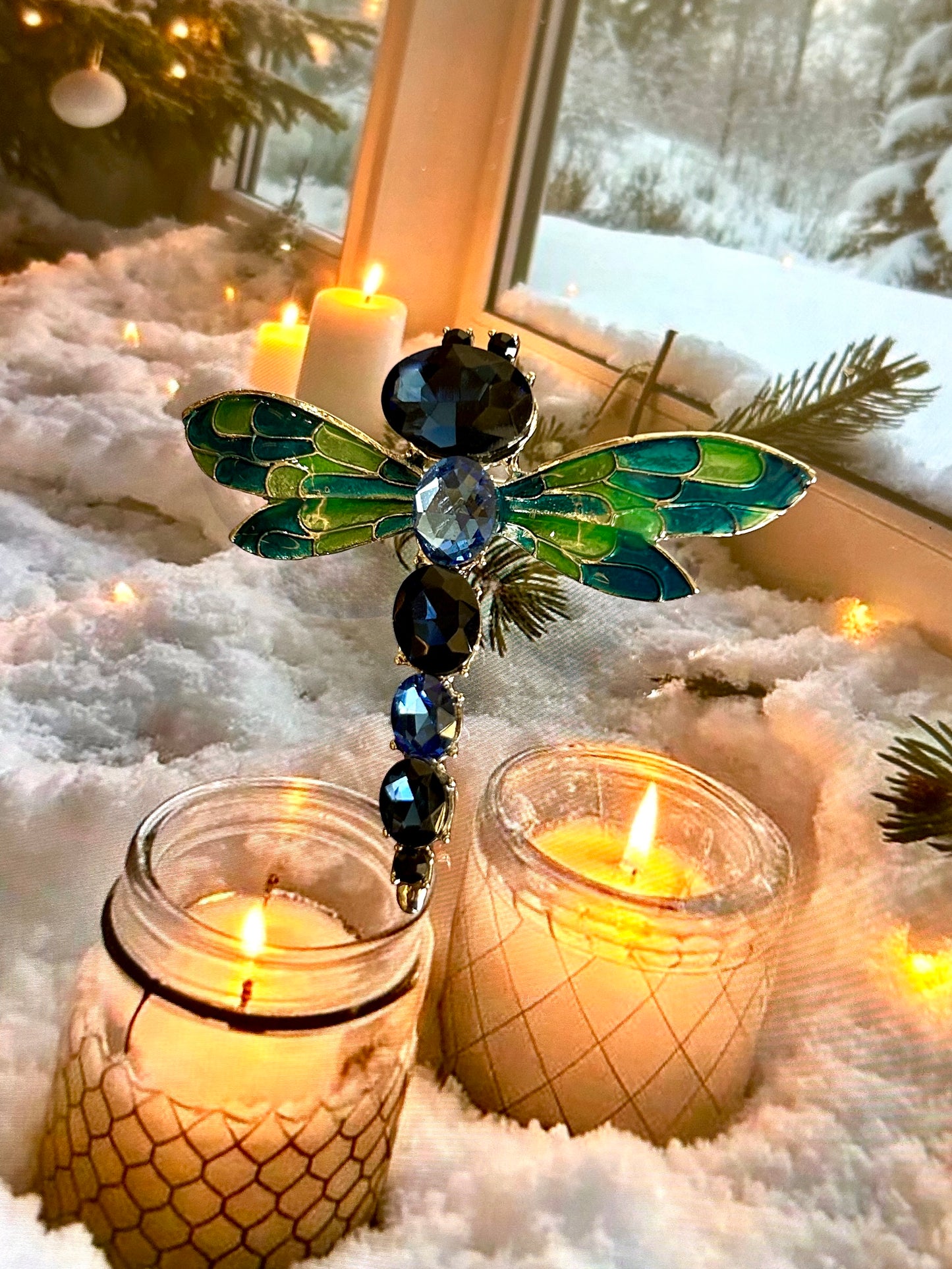 Blue Dragonfly Studded Brooch