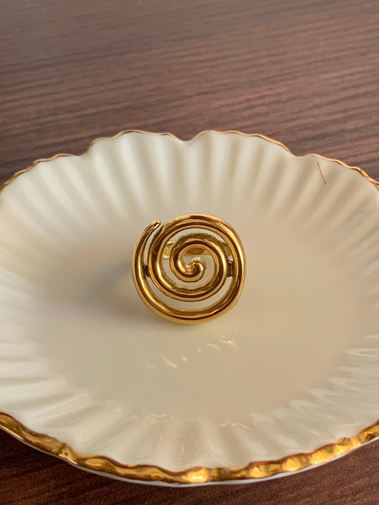 Spiral Ring - Waterproof, 18k Gold Plated