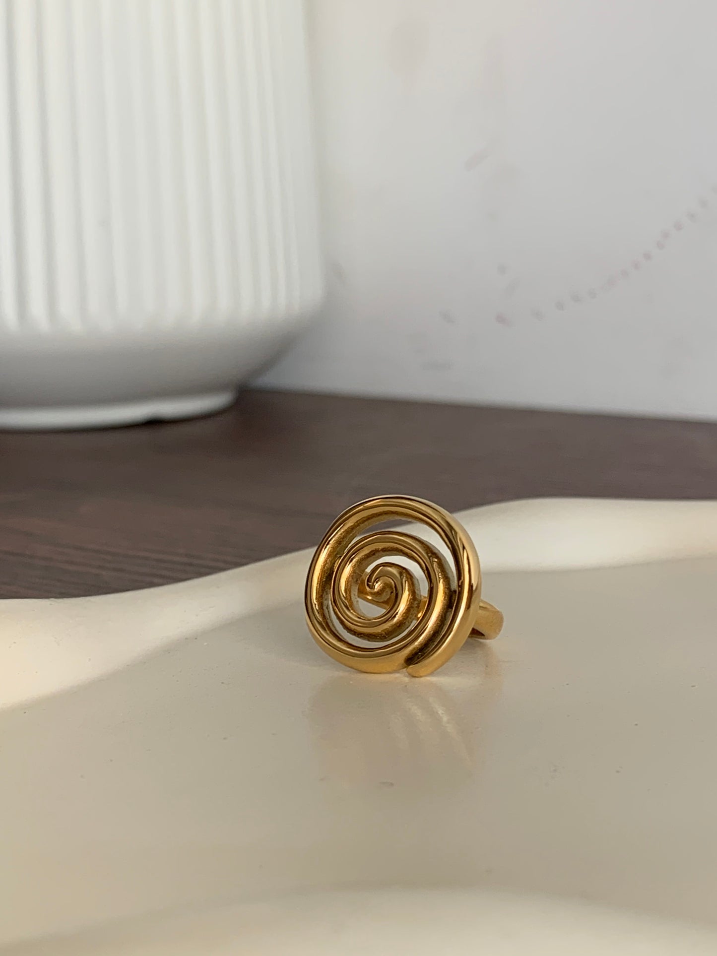 Spiral Ring - Waterproof, 18k Gold Plated