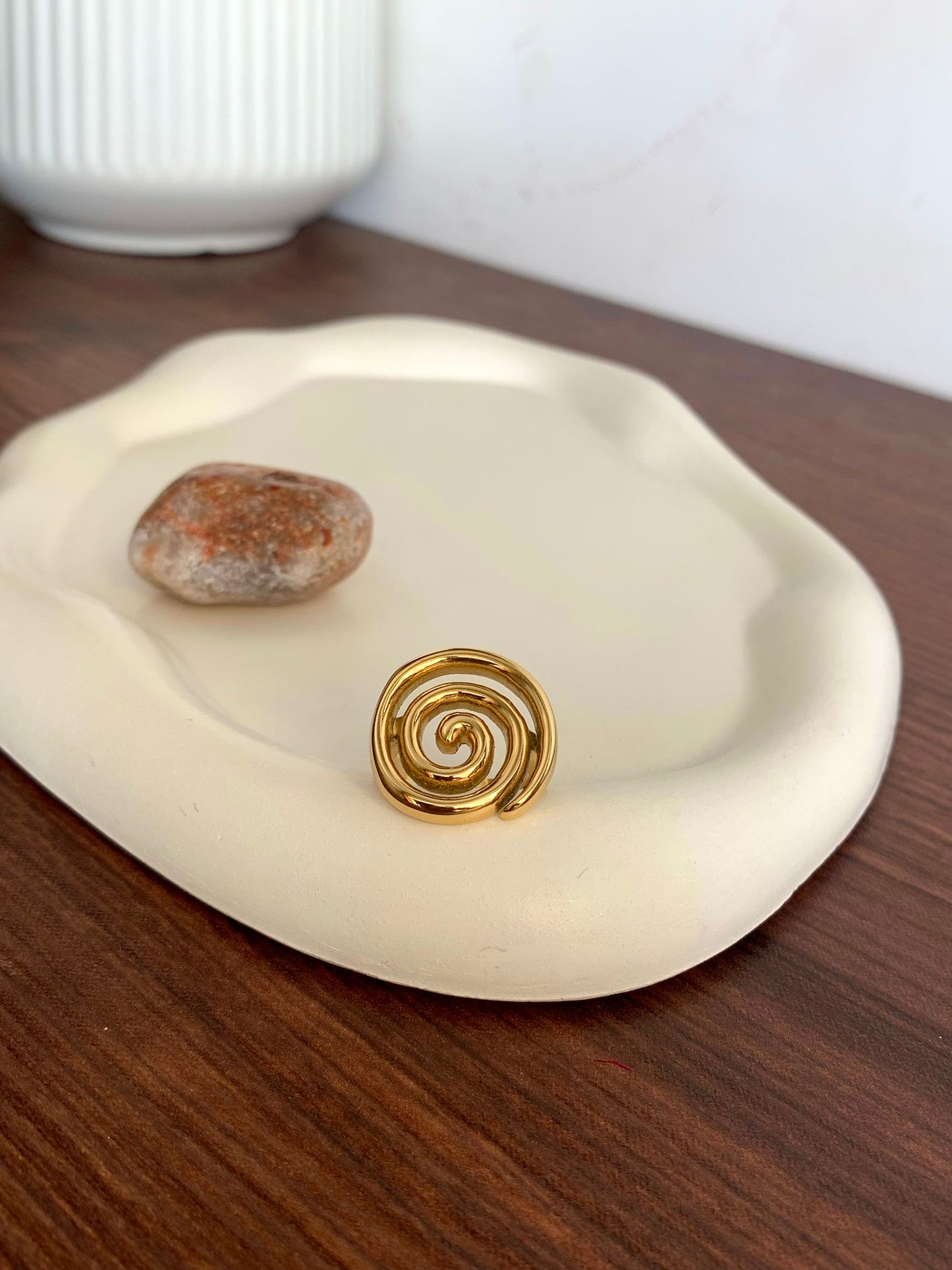 Spiral Ring - Waterproof, 18k Gold Plated