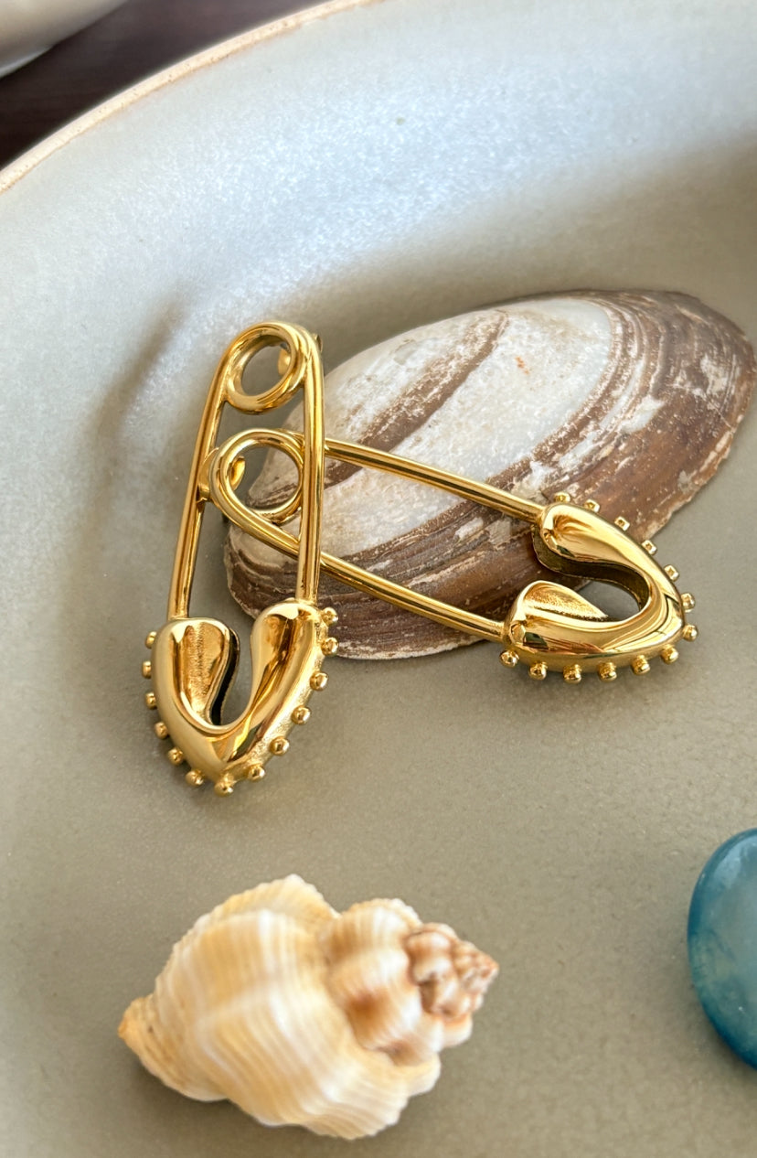 Pin Earrings - Waterproof, 18k Gold Plated