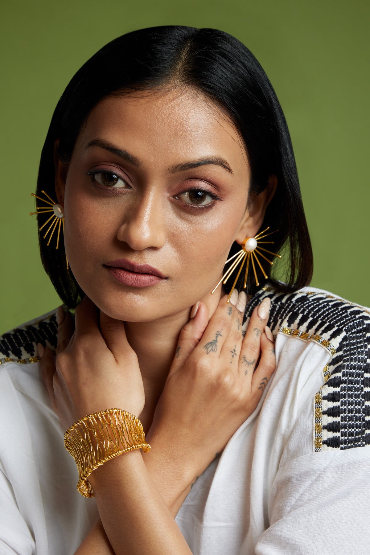 Rays Earrings - 18k Gold Plated, Anti Tarnish