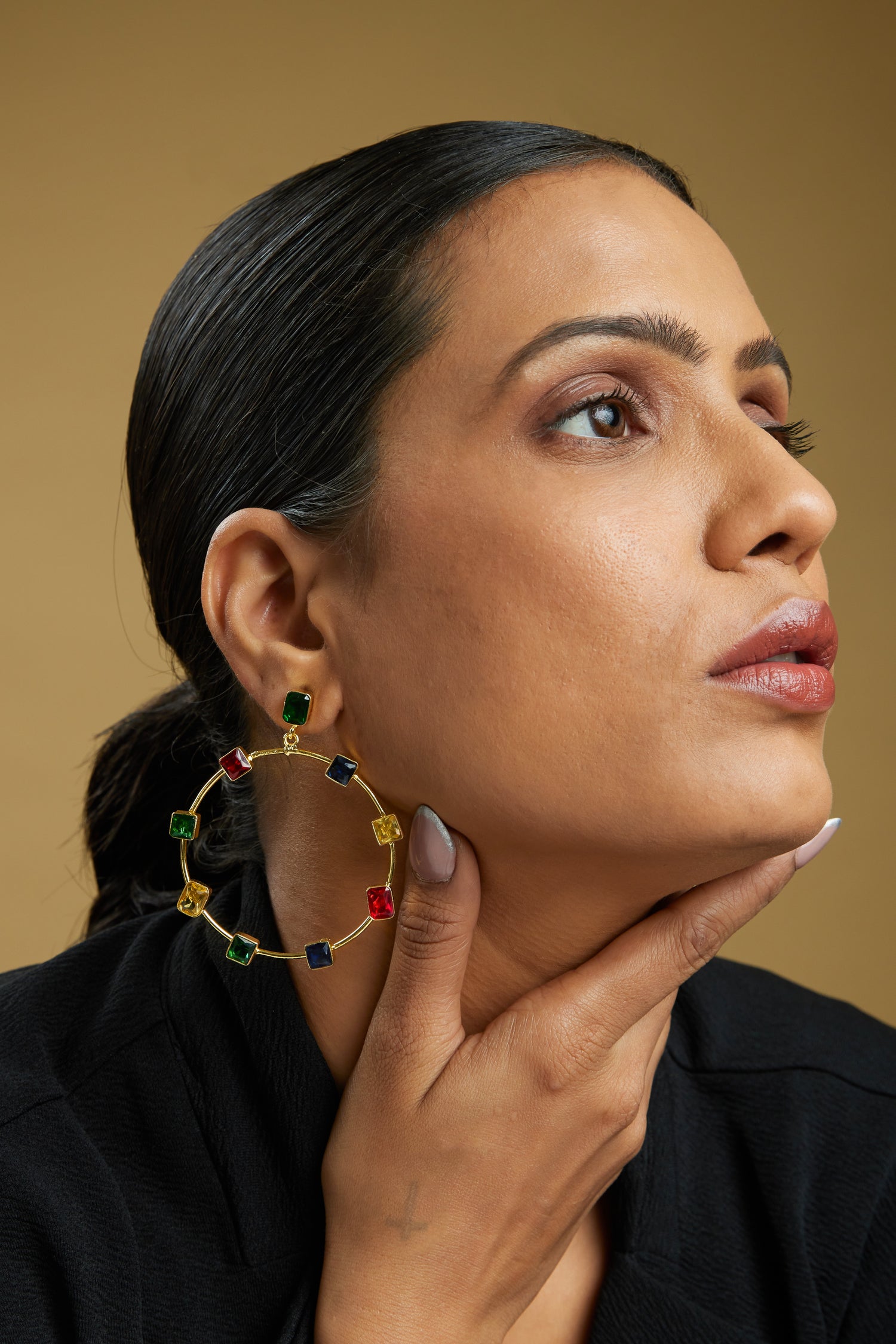 Pama Crystal Earrings - 18k Gold Plated, Anti Tarnish