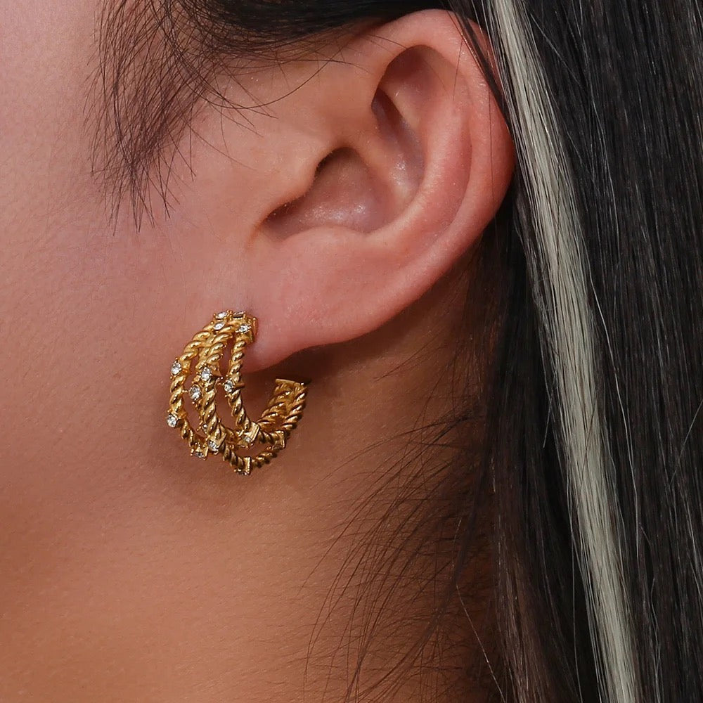 Anaya Hoops - Waterproof, 18k Gold Plated