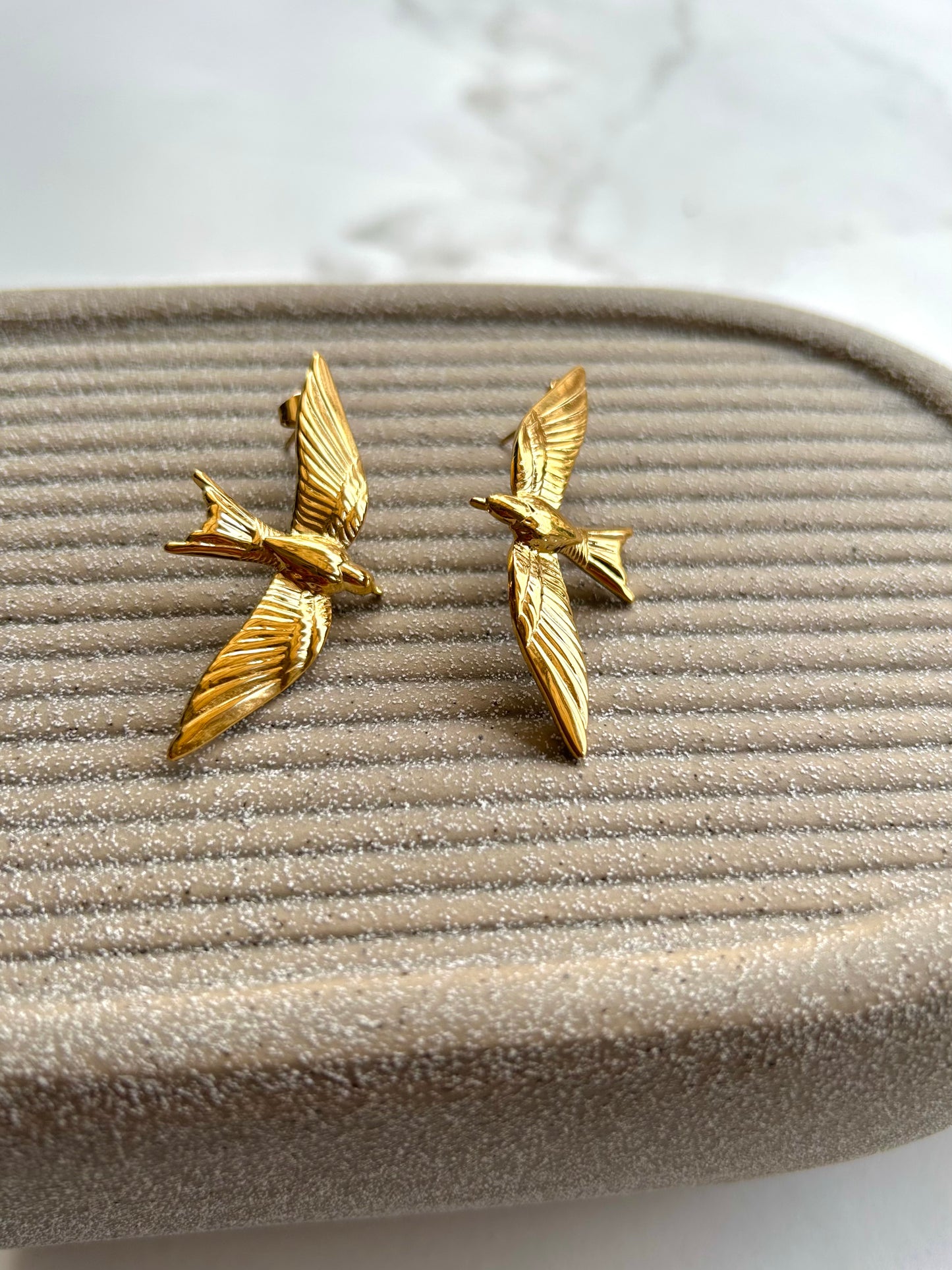 Bird Earrings - Waterproof, 18k Gold Plated