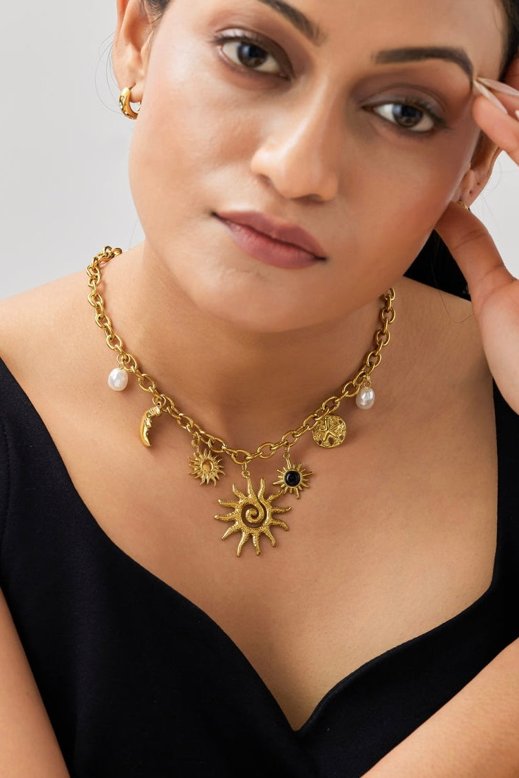 Solar Necklace - Waterproof, 18k Gold Plated