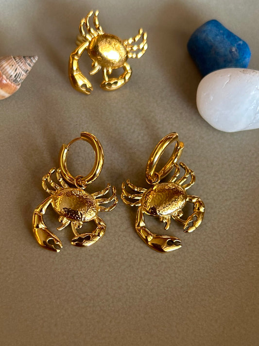 Lobster Earrings - Waterproof, 18k Gold Plated