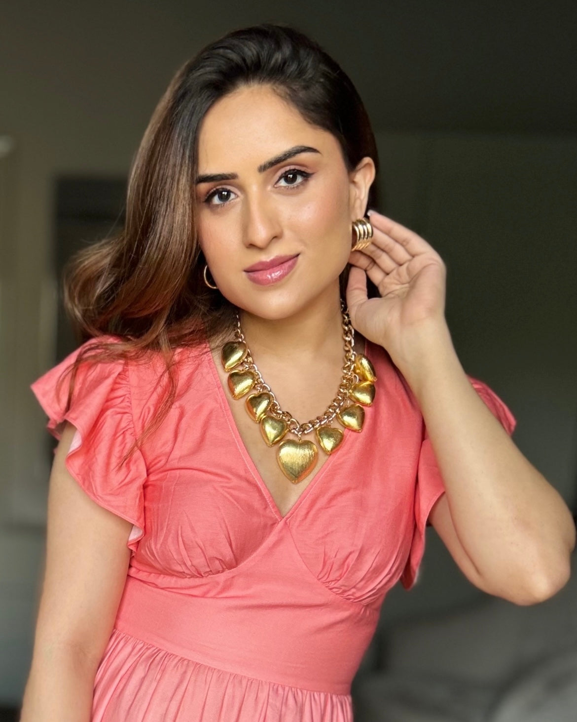 Medley Chunky Gold Heart Necklace