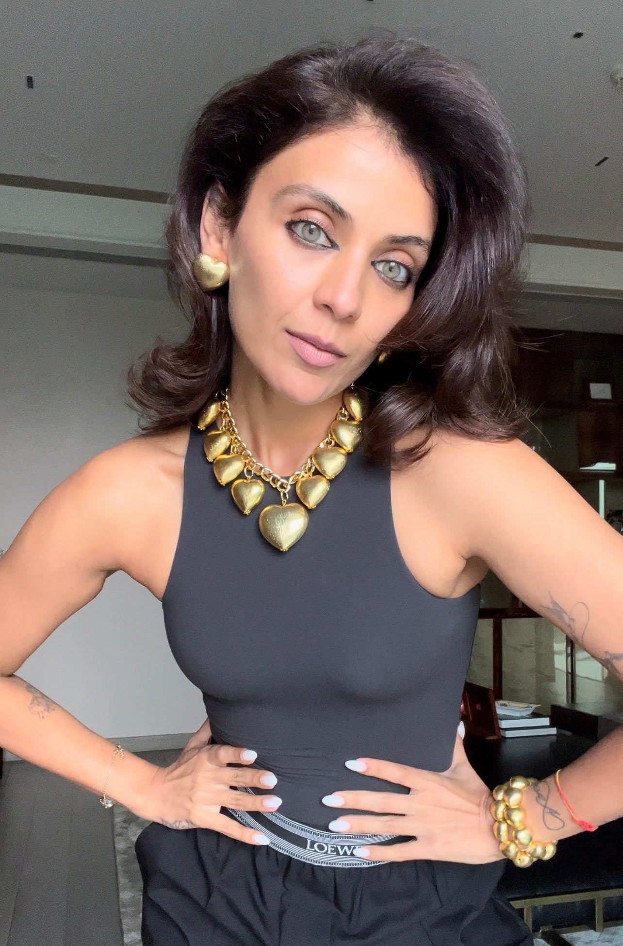 Medley Chunky Gold Heart Necklace