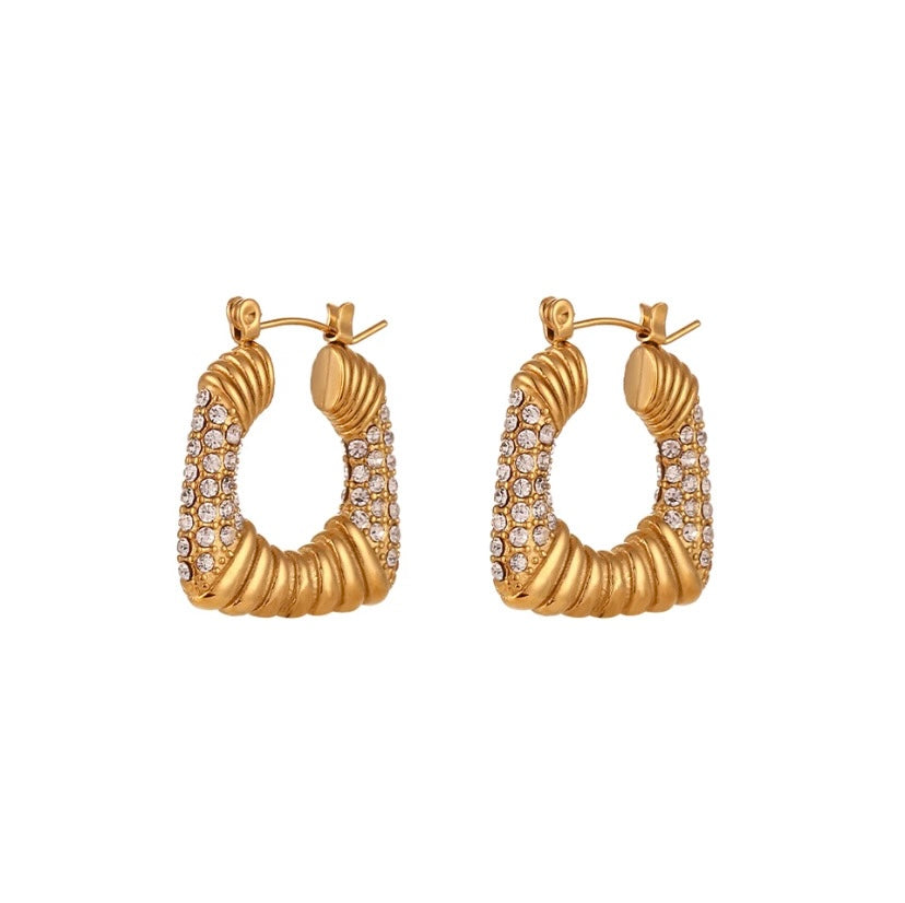 Princess Hoops - Waterproof, 18k Gold Plated