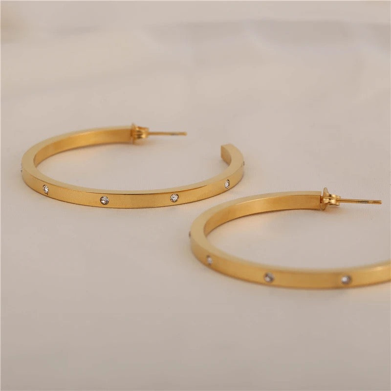 Bebo Hoops - Waterproof, 18k Gold Plated