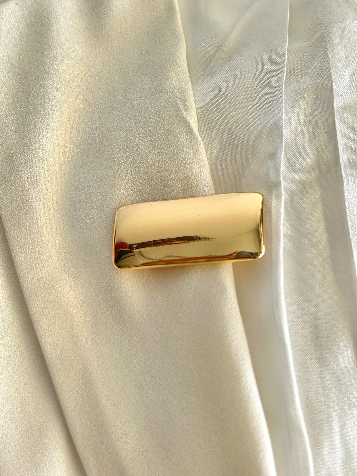 Rectangle Block Statement Gold Brooch