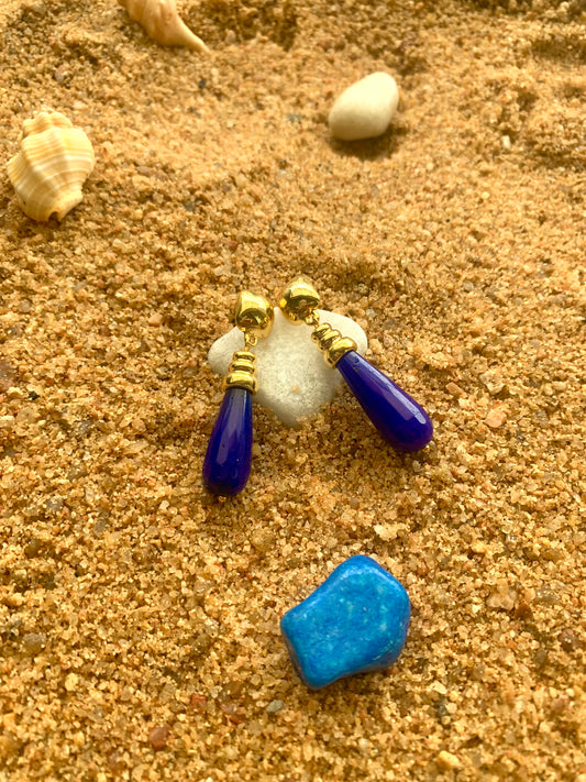 Blue Earrings - Waterproof, 18k Gold Plated