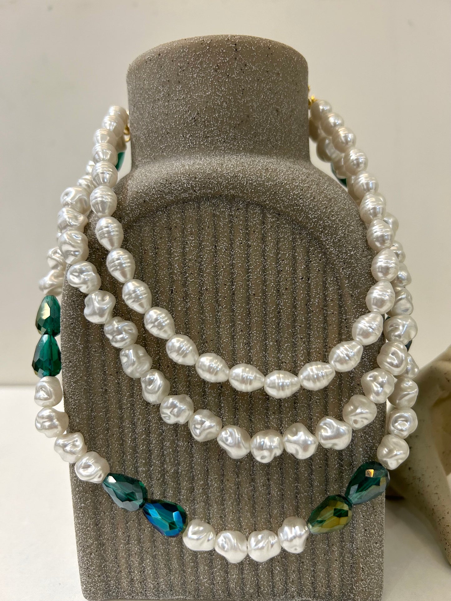 Parian Necklace - Semi Precious Beads, Freshwater Pearls