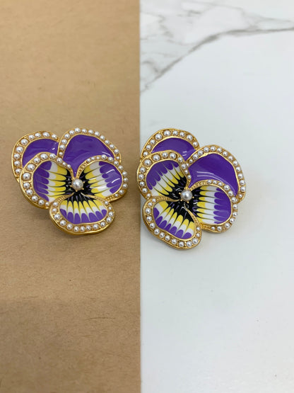 Violet Earrings - 22k Gold Plated