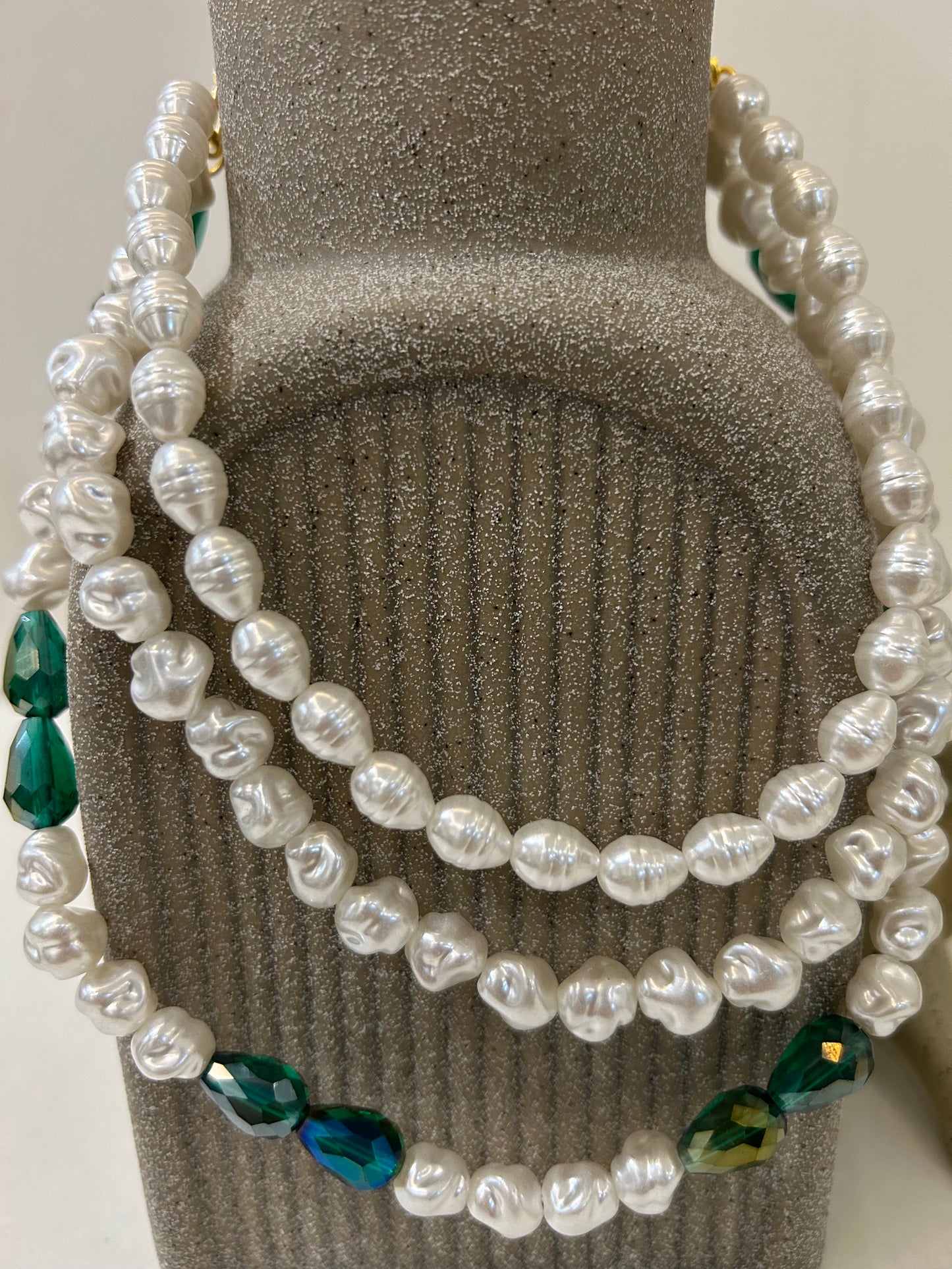 Parian Necklace - Semi Precious Beads, Freshwater Pearls