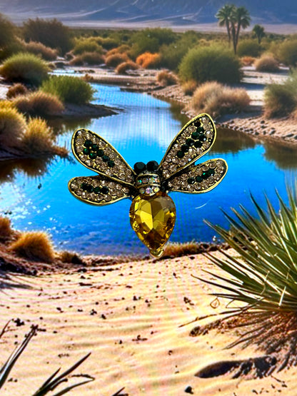 Winged Bee Studded Brooch