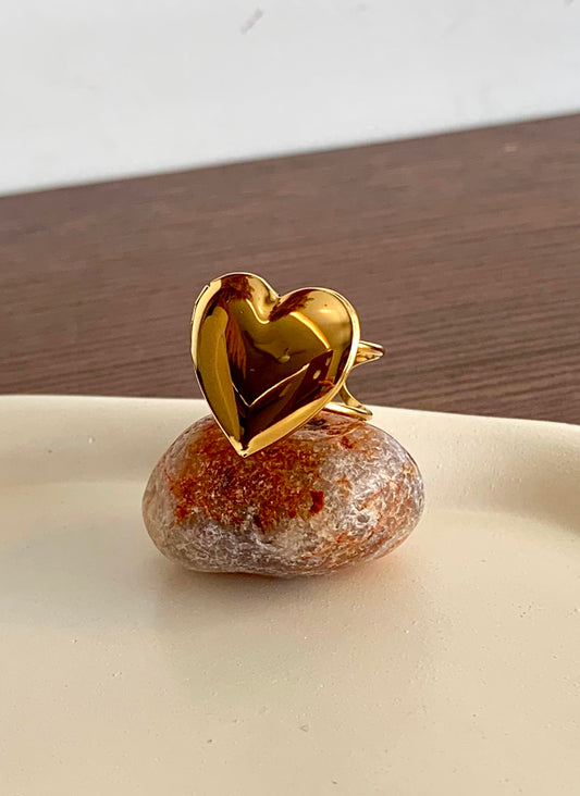 Heart Ring - Waterproof, 18k Gold Plated