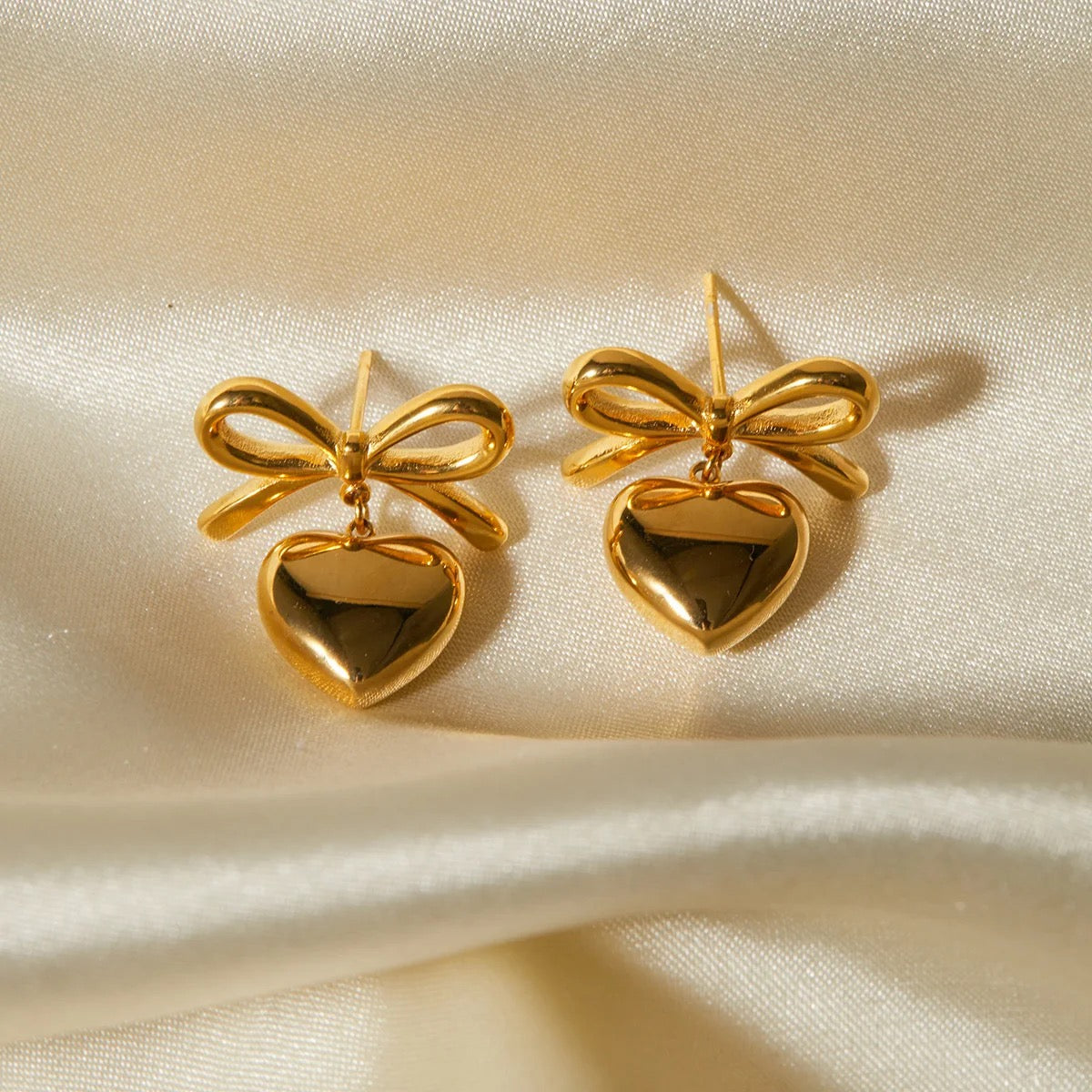 Bow Earrings - Waterproof, 18k Gold Plated