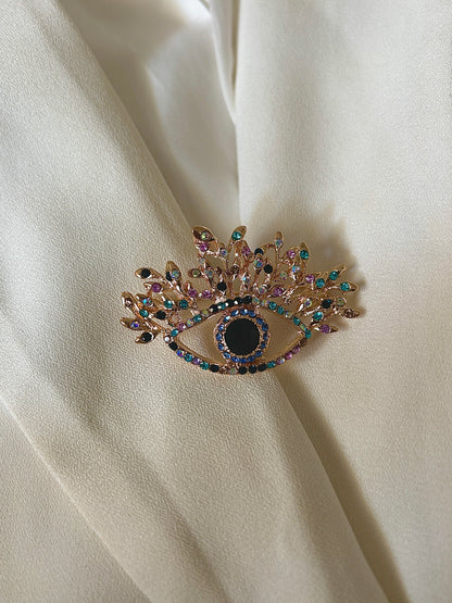 Evil Eye Studded Brooch