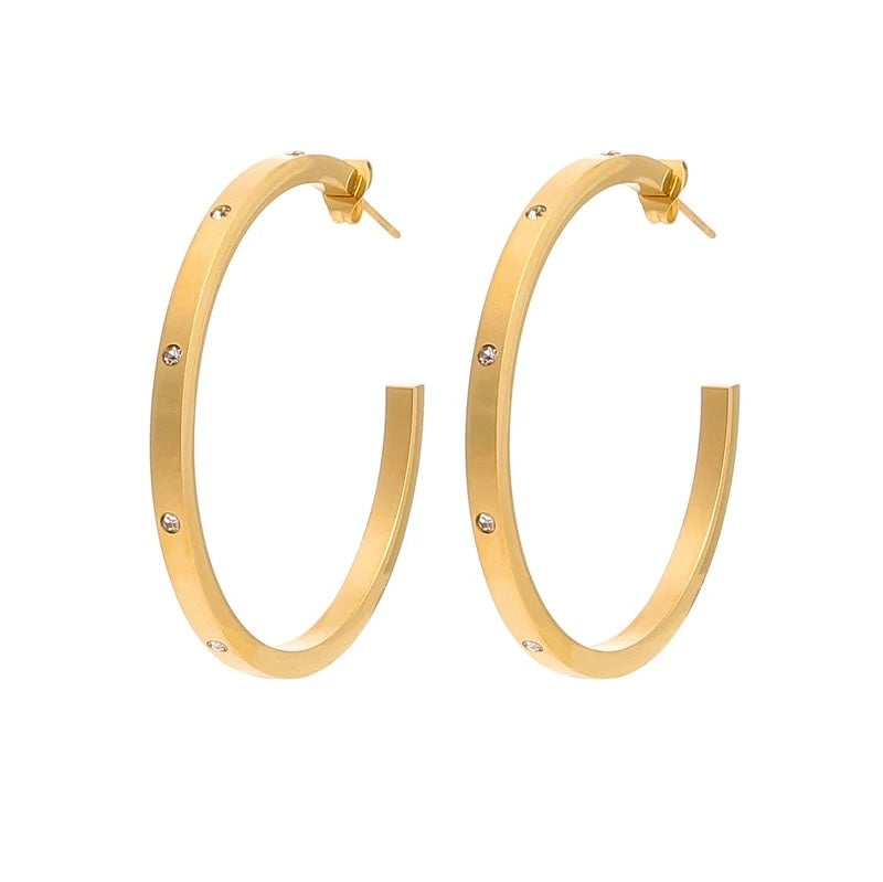 Bebo Hoops - Waterproof, 18k Gold Plated