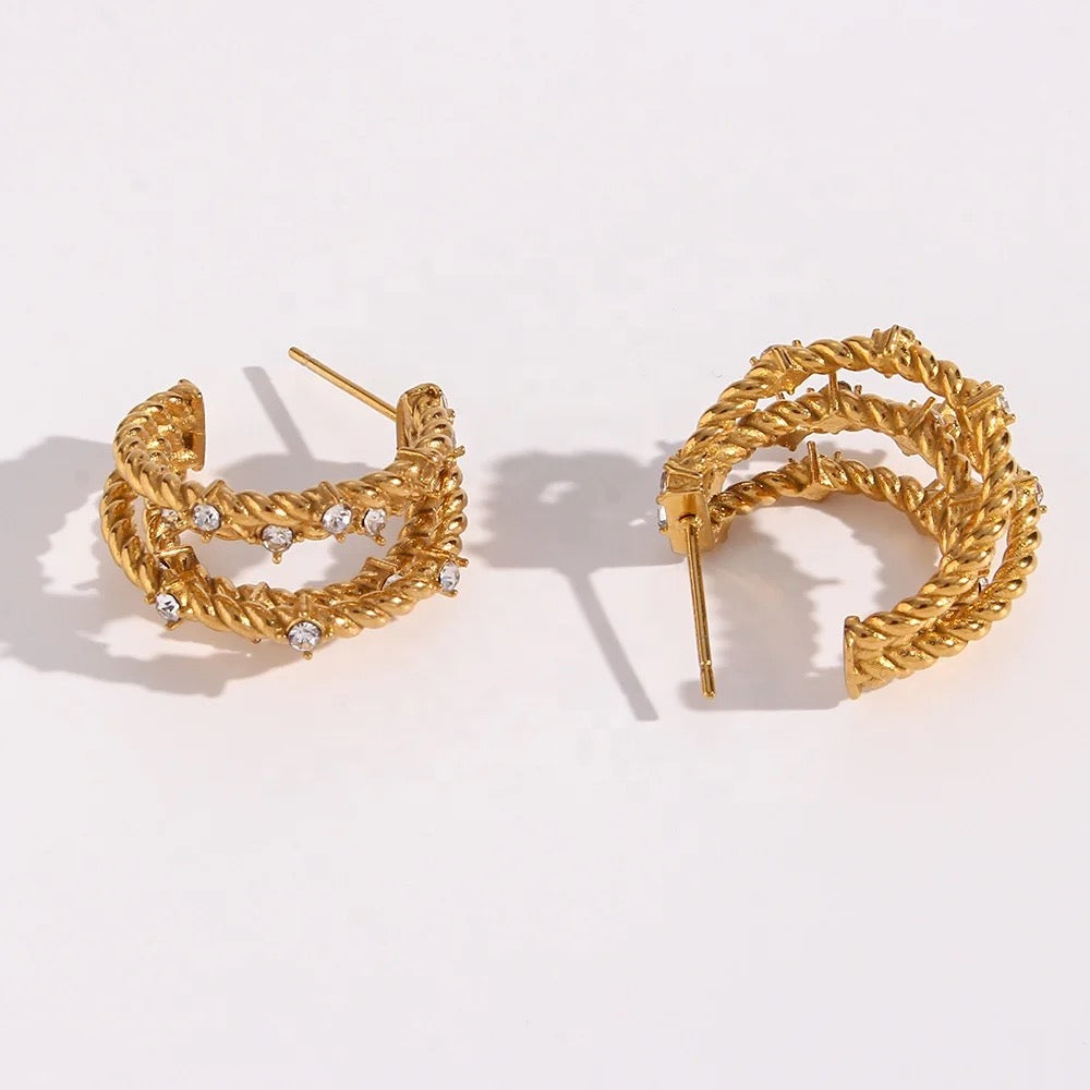 Anaya Hoops - Waterproof, 18k Gold Plated