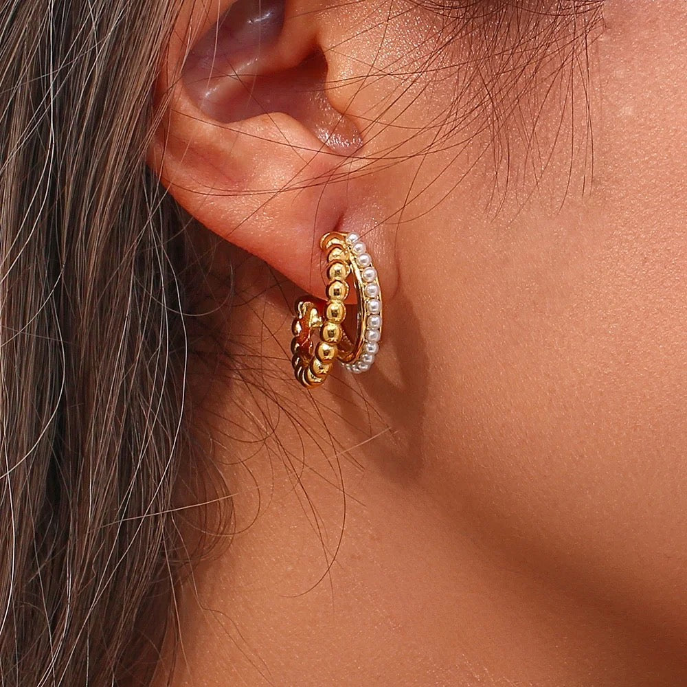 Rosie Hoops - Waterproof, 18k Gold Plated