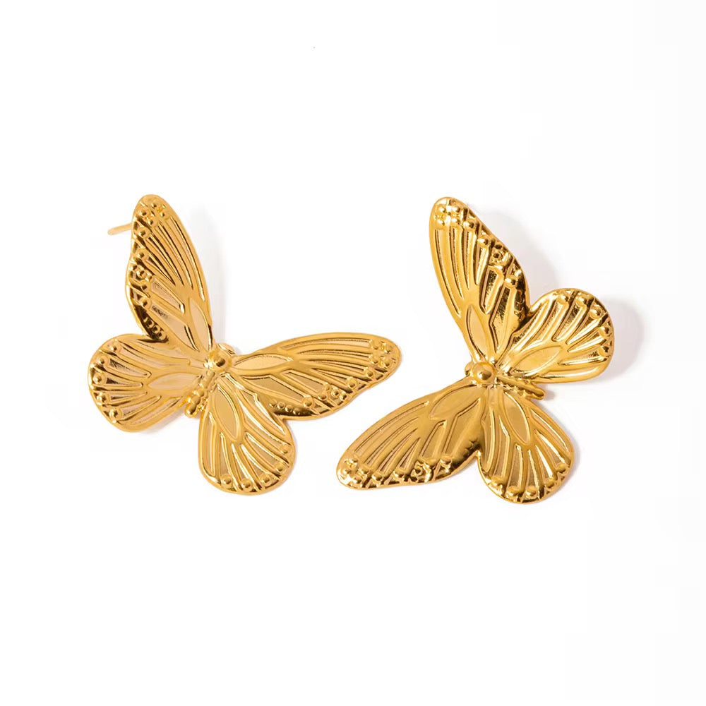 Butterfly Earrings - Waterproof, 18k gold plated