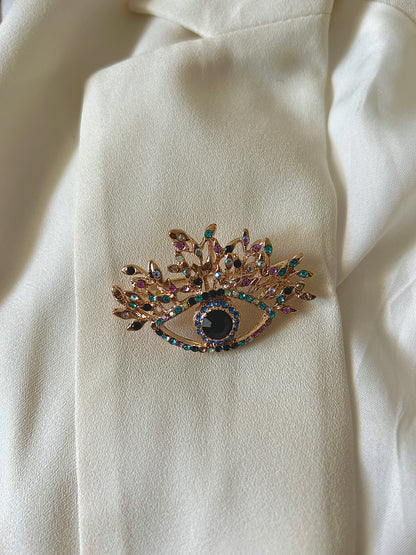 Evil Eye Studded Brooch