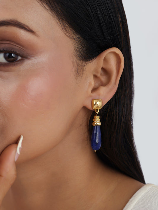Blue Earrings - Waterproof, 18k Gold Plated
