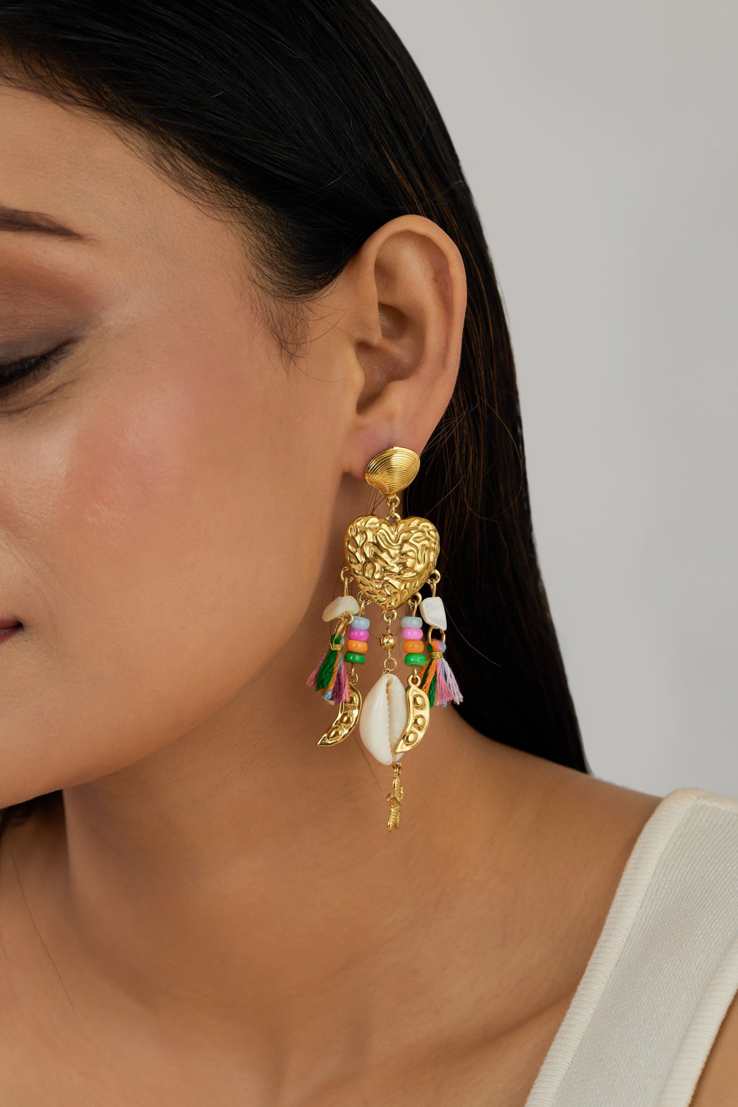 Boho Seashell Dangle Earrings - Waterproof, 18k Gold Plated