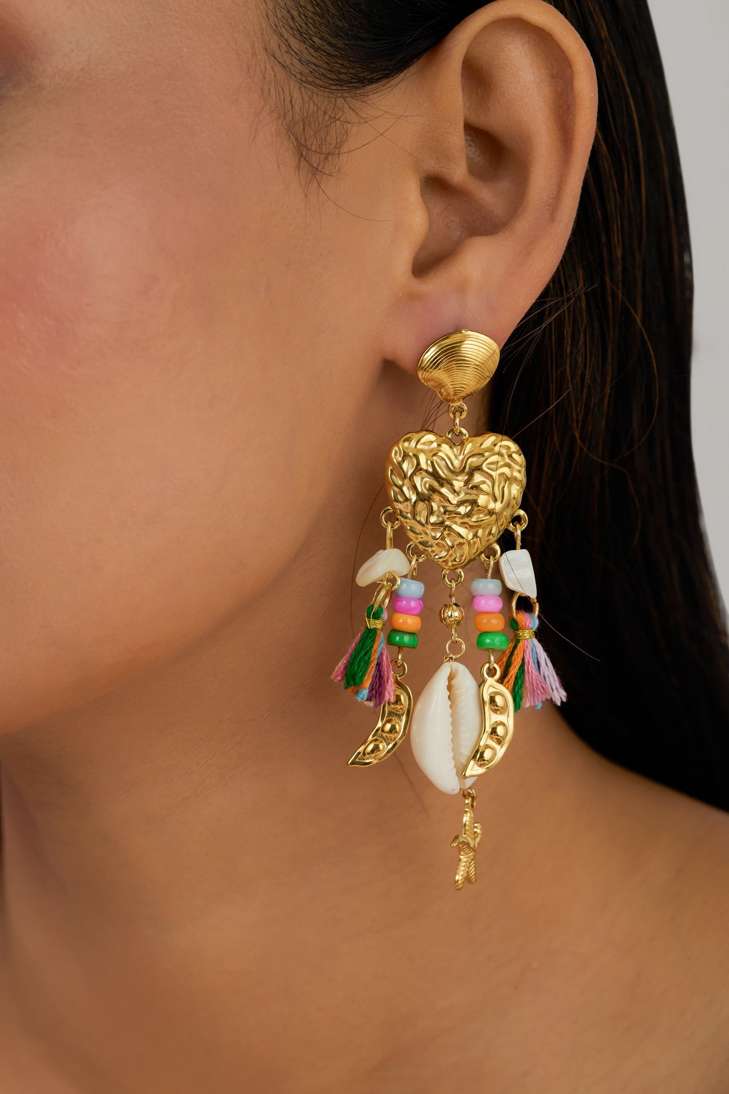 Boho Seashell Dangle Earrings - Waterproof, 18k Gold Plated