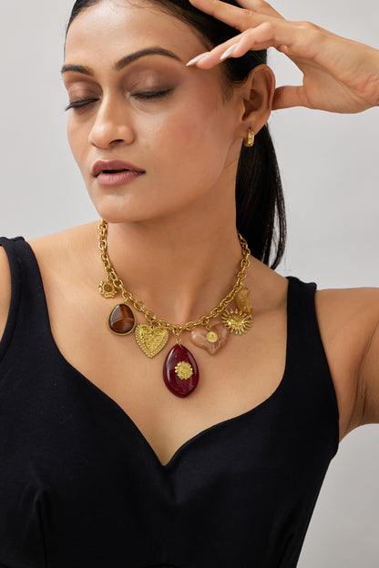 Sunset Charm Necklace - Waterproof, 18k Gold Plated