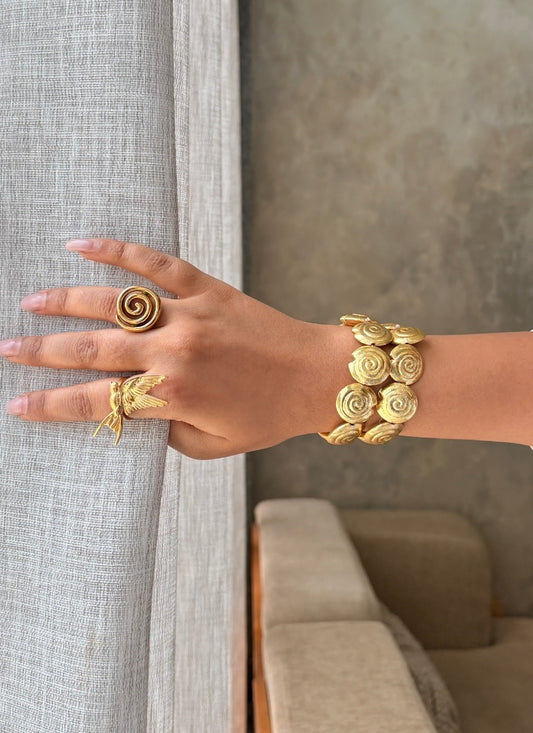Mirage Shell Stack - 18k gold plated, Anti Tarnish (Set of 2)