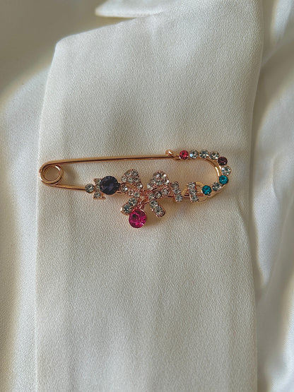 Safety Pin Bow Brooch