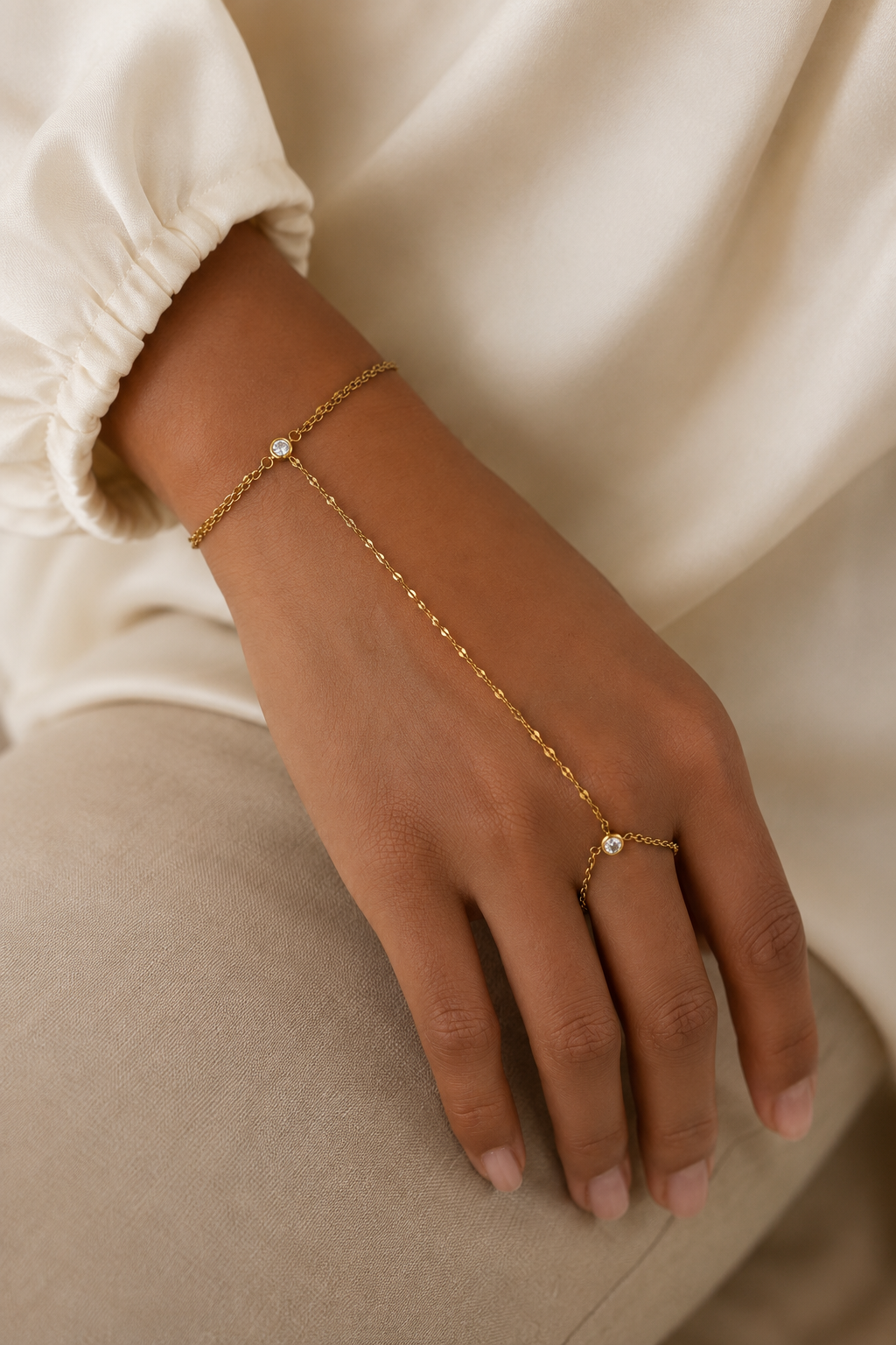 Jenny Handchain/Bracelet - Waterproof, 18k Gold Plated
