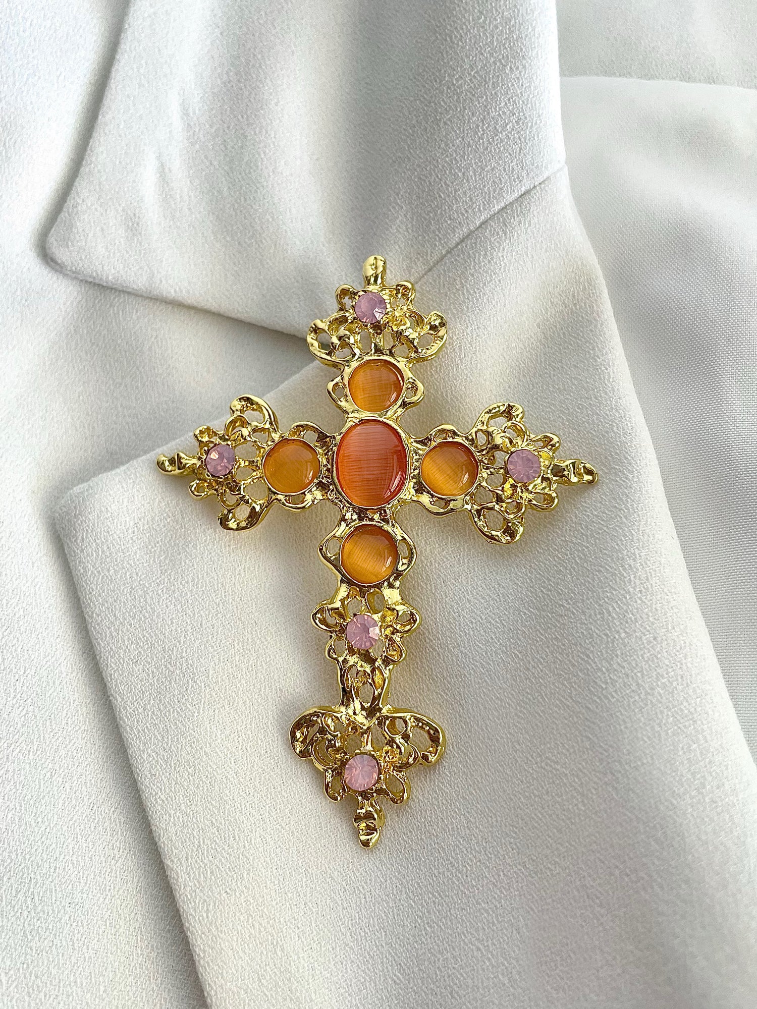 Cross Studded Brooch