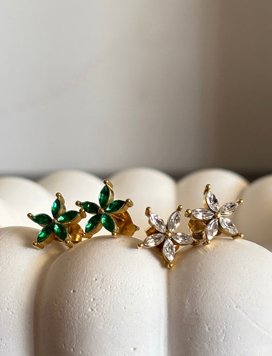 Flower Studs - Waterproof, 18k Gold Plated